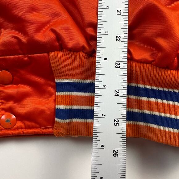 Vintage Warren Michigan Local 909 UAW Union Satin Orange Bomber Work Jacket - Picture 8 of 8